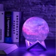 thumbnail image 3 of Lámpara de luz de luna 3D con cielo estrellado, lámpara de tierra, lámpara de pintura con control remoto, lámpara de ambiente para dormitorio, 3 of 4