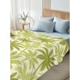 thumbnail image 5 of King Flat Sheet Only Summer Tropical Palm Tree Soft Microfiber Cooling Bedding Sheets Boho Sage Green Leaves Flat Bed Sheet for Hotel,Home Decor, 5 of 9