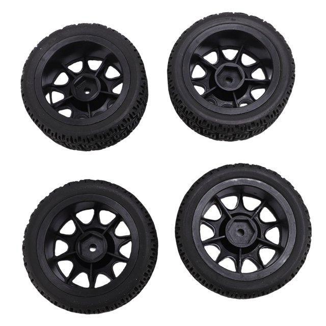 Rc 4 Pcs Pneus de Rallye Rc Compatibles avec TT01 XV02 70mm Échelle 1:10 Plastique Nylon Pneu de Moyeu de Roue de Voiture Rc