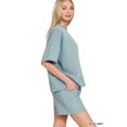 thumbnail image 2 of I AM A FASHION JUNKY Zenana Ribbed Round Neck Waist Banded Tee & Shorts Set, 2 of 3