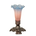 thumbnail image 6 of Meyda Lighting 7" High Pink/Blue Tiffany Pond Lily Victorian Mini Lamp, 6 of 7