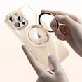 thumbnail image 3 of Dteck Transparent for iPhone 12 Pro / iPhone 12 Case, 360°Rotatable Ring Stand TPU+PC Case Compatible with MagSafe Military-Grade Protection Magnetic Kickstand Clear Back Cover,Bronze, 3 of 8