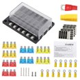 thumbnail image 3 of Kit surtido de fusibles para automóvil, fusibles automotrices tipo cuchilla - tamaño mini 5A 10A 15A 20A, fusibles de repuesto para automóvil / RV / - 12 vías Macarena Cajas de bloque de fusibles, 3 of 8