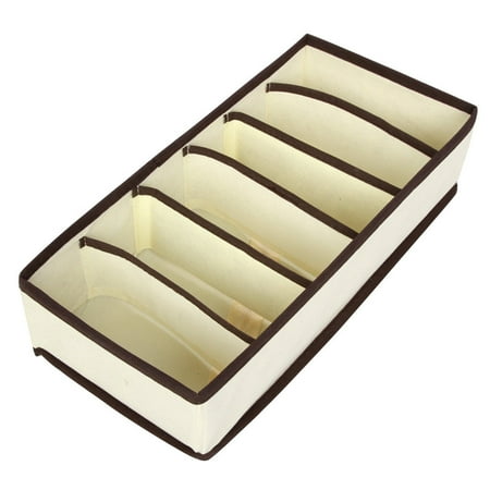 Drawer Underwear Organizer Closet Drawer Bra Non\-woven Cloth Storage Holder Box Storage Bag Beige 6 grid