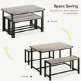 thumbnail image 5 of 2025 New Dining Table Set for 4, 3 Piece Kitchen Table Set, Kitchen Table with 2 Benches, Rectangular Dining Table Set of 4, Kitchen Table Set for Small Space, Apartment, 5 of 8