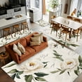 thumbnail image 5 of Vintage Floral Spring 2.7x5 Area Rugs, Farmhouse Botanical White Flowers Non-Skid Rubber Backing Large Rectangle Rugs - Living Room Bedroom Home Office, Indoor Floor Mat Carpets Washable Rug, 5 of 9