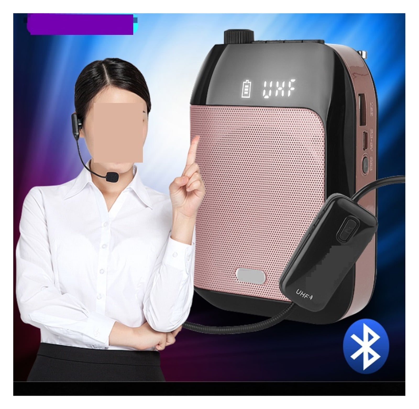 15W Portable Wired Voice Amplifier Speaker Loudspeaker Teacher Microphone For Teaching Guiding 10 Hour Of Endurance ,Powerful Voice Amplifier