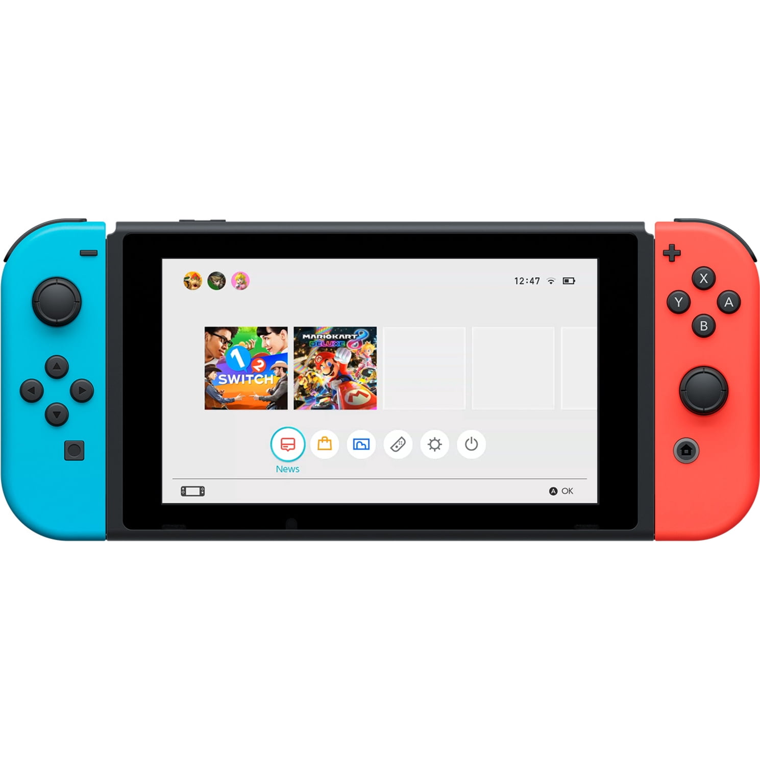 Nintendo Switch with Neon Blue & Neon Red Joy-Con, Refurbished