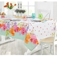 thumbnail image 2 of Newbridge Square Fabric Tablecloth, 52 x 52 inch, Rabbit Garden Flower Fields Border, 2 of 8