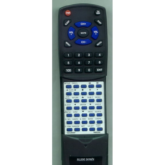 Replacement Remote for PANASONIC RTN2QAJB000051, N2QAJB000051, DVDCV47, DVDCV52P, DVDCP67S, DVDCV52, DVDCV37, DVDCP67