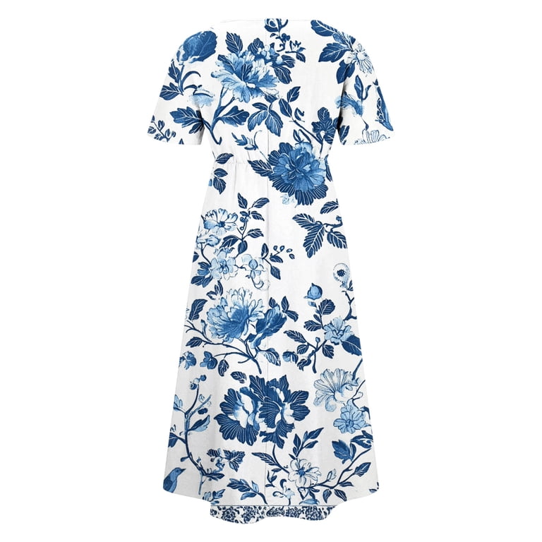 loose flowy midi dress VBVC Women's Short Sleeve Cowl Neck Dress , Summer Casual Going Out Dresses For Women,Ladies' Loose Flowy Midi Dress with Pockets,Army Green,S-2XL