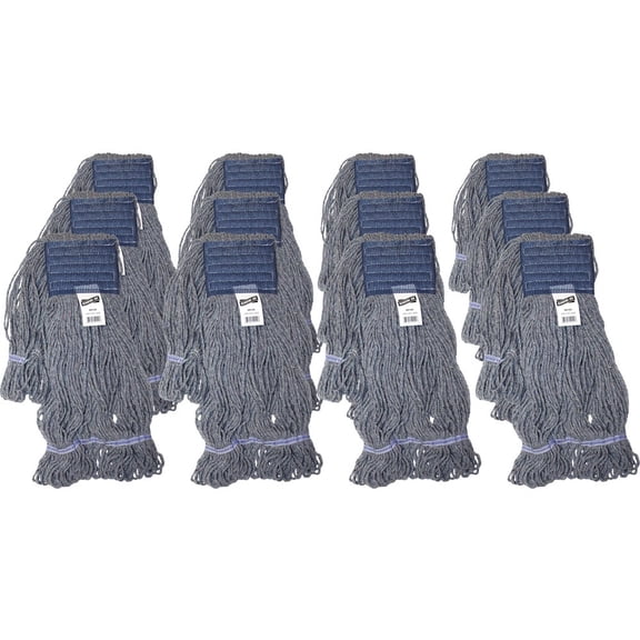 Genuine Joe, GJO20124CT, 5" Headband Earth Mop Refill, 12 / Carton, Blue