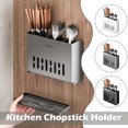 thumbnail image 4 of Caja de almacenamiento para palillos de pared, ligera y de lujo, para colgar en la pared, escurridor de cucharas, cuchillos y tenedores de cocina, 4 of 7