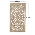 thumbnail image 3 of DecMode Brown Wood Handmade Intricately Carved Floral Wall Decor, 3 of 8