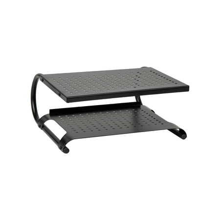 Mind Reader - Monitor Stand Riser 2 Tier Metal - Black