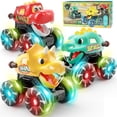 thumbnail image 1 of Juego de 3 juguetes para coche con forma de dinosaurio, Intoypad, para niños, con ruedas iluminadas, 1 of 7