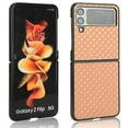 thumbnail image 2 of for Samsung Galaxy Z Flip 3 Case, Samsung Z Flip 3 Cover, Thin TPU Edge Shockproof PU Leather Protective Phone Case for Samsung Galaxy Z Flip 3 5G,Gold, 2 of 5