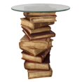 thumbnail image 4 of Design Toscano Power of Books Sculptural Glass-Topped Side Table, 4 of 7
