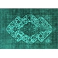 thumbnail image 1 of Ahgly Company Machine Washable Indoor Rectangle Oriental Turquoise Blue Industrial Area Rugs, 3' x 5', 1 of 4