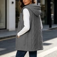 thumbnail image 5 of Diufon Fleece Vest Women Sleeveless Button Down Flannel Hooded Cardigan Fall Winter Thickened Warm Outerwear, 5 of 10