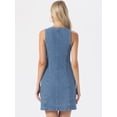 thumbnail image 3 of DARING DIVA Women's Denim Button Down Sleeveless Mini Length Dress XS Light Blue, 3 of 6