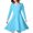 Blue, variant on Girls Sundress Western Style Long Sleeved Small Floral Shawl Princess Style Girls' Tutu Dress For Girls Size 4-5T