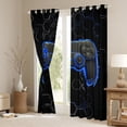 thumbnail image 3 of Homewish Chic Blue Honeycomb Curtains Pack of 2 (42x84 Each), Video Game Controller Curtains Blackout, Modern Gaming Player Bedroom Curtains, Window Curtains Home Decor, 3 of 6