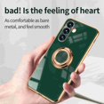 thumbnail image 5 of Allytech for Samsung Galaxy A25 5G Phone Case, Ring Holder Electroplated Plating Silicone Edge 360 Rotation Kickstand Slim Soft Flexible TPU Protective Case Cover for Samsung A25 6.5-inch, Darkgreen, 5 of 10