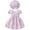 Purple, variant on Inadays Toddler Baby Girl Floral Jacquard Puff Sleeve Dress Summer Bowknot Princess A-line Dresses Kids Birthday Ball Gown Party Pageant Dresses with Hat, Pink, 3-4 Years