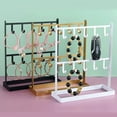 thumbnail image 4 of ABCISI 1 PC Tabletop Hook Rack – Jewelry Display Stand – Metal Retail Counter Display Stand for Necklace Bracelets, Earrings, Ring, Keys, Watches (White), 4 of 13