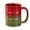 red and green, variant on 12oz Glaze Ceramic Beer Cup - Coffee Mug Tea Cup with Handle for Office and Home Microwave and Dishwasher Safe - Birthday Gift (Blue and Orange)