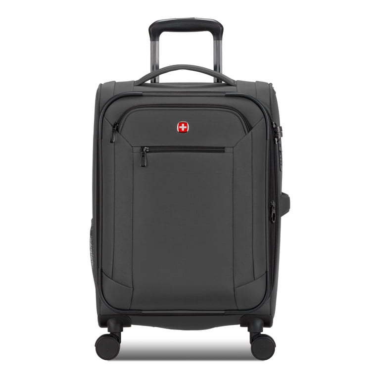 SWISSGEAR Stride Expandable Carry-On Spinner Luggage, Dark Gray, 8
