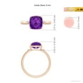 thumbnail image 4 of ANGARA Natural Cushion 2.5 ct Amethyst Cocktail Ring with Bezel Diamonds in 14K Rose Gold for Women (Size-8mm) | February Birthstone, Anniversary, Jewelry Gift for Women | Natural Amethyst Ring, 4 of 8