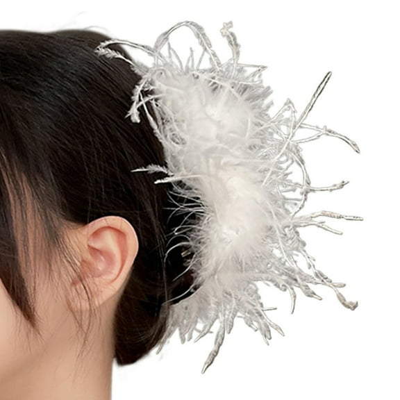 COOLHOOD Hair Claw Clip Feathered Theme Hair Claw Clamp Lovely 1920s Hair Holder Barrettes Strong Hold Hairpin for Girls