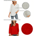 thumbnail image 3 of Grosy Womens Plus Size Tops 3/4 Sleeve V Neck Shirts Tunic Casual Floral Embroidered Loose Summer Fall Blouses Mexican Peasant Cotton Rayon Shirts-375/White/2XL, 3 of 8