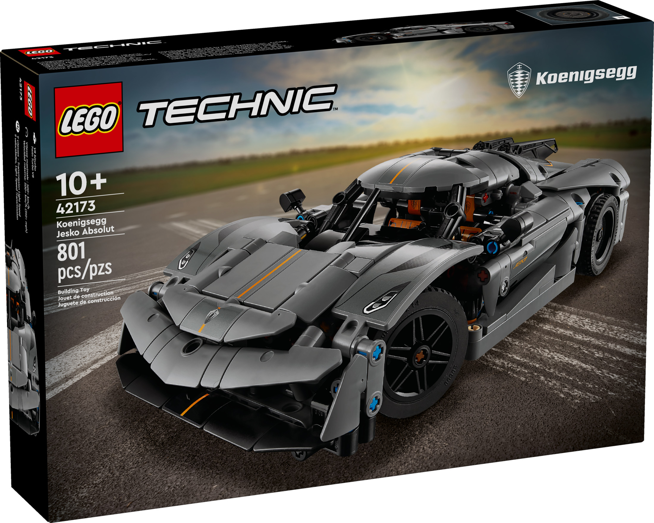LEGO Technic Koenigsegg Jesko Absolut Gris Hipercoche, Juguete de Construcción de Auto Deportivo para Niños y Niñas, Auto de Carreras para Niños, Kit de Modelo para Armar, Auto de Juguete, Regalo para Entusiastas de Motores, 42173 2