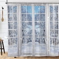 thumbnail image 2 of Winter French Window Shower Curtain Set with 12 Hooks Beautiful Nature Snowy Scenery Bathroom Curtain Home Decor 72x72 inch, 2 of 7