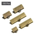 thumbnail image 3 of Uxcell 100Pack Ribbon Crimp Clamp Ends, 8/10/13/20/25mm Bookmark Pinch Clasps Bronze, 3 of 6