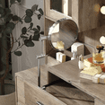 thumbnail image 4 of 58.3 Extra Large Vanity Desk With Folding Up Mirror,makeup vanity table with mirror and lights,outlet and stool,dressing table with two makeup organizers,for bedroom,Grey, 4 of 11