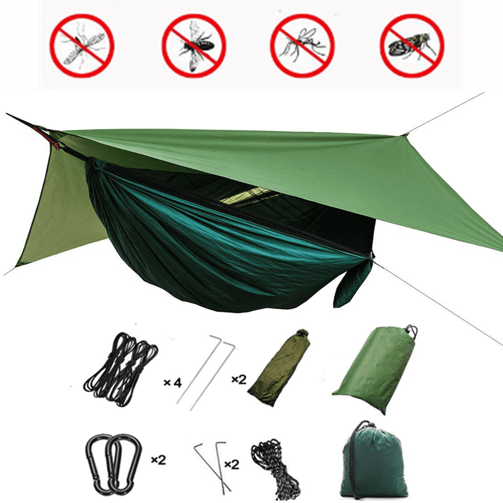 Lightweight Portable Parachute Hammocks Gear for Backpacking Double Garden Hammock with Mosquito Net for Camping//Outdoor Survival /& Hiking,Travel,Yard,Included Tent Tree Straps and Usage Manual