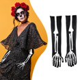 thumbnail image 3 of Jesscasday Skeleton Full Finger Gloves Bone Print Halloween Gloves Costume Accessory, 3 of 13