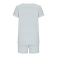thumbnail image 4 of Women Two Piece Short Sets,Two Piece Shorts Sets for Women Vacation Trendy Lounge Sets Crew Neck Matching Sets Cap Sleeve Suits, 4 of 5