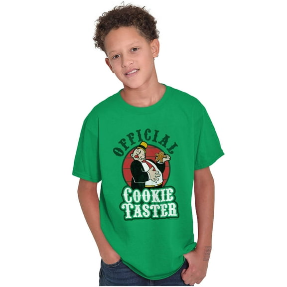 Funny Cartoon Official Cookie Taster Crewneck T Shirts Boy Girl Teen Brisco Brands XS