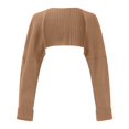 thumbnail image 4 of GEWSEY Cropped Cardigan Shrugs for Women Bolero Open Front Crop Sweater Long Sleeve Cardigan Fall Outfits Knit Tops Clothes (Brown, XXL), 4 of 5