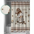 thumbnail image 3 of Shower Curtain Bathroom Set Coffee Dwarf Brown Buffalo Plaid Waterproof Fabric Shower Curtains with Grommets&Hooks Retro Linen Privacy Bath Curtain for Bathtub 36x72in, 3 of 7