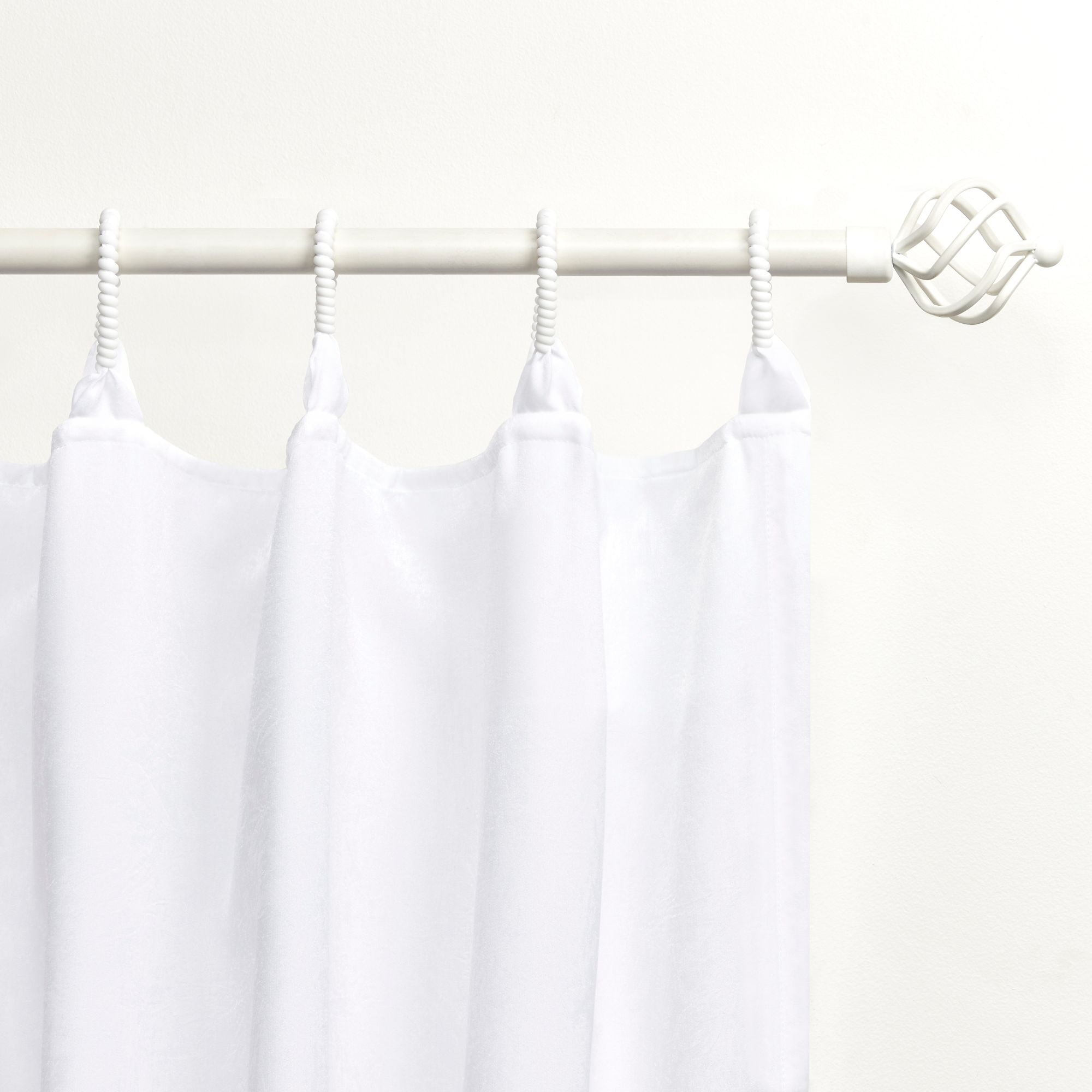 Exclusive Home Bari Light Filtering Spiral Loop Tab Top Curtain Panels, 54"x96", White, Set of 2