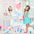 thumbnail image 3 of Kids Vanity Set, Princess Makeup Dressing Table and Stool Playset with Mirror & Drawers, Wooden Pretend Play Set for Girls Ages 4-9, Creative Dress-Up Fun, Birthday Gifts, and Room Decor, 3 of 6