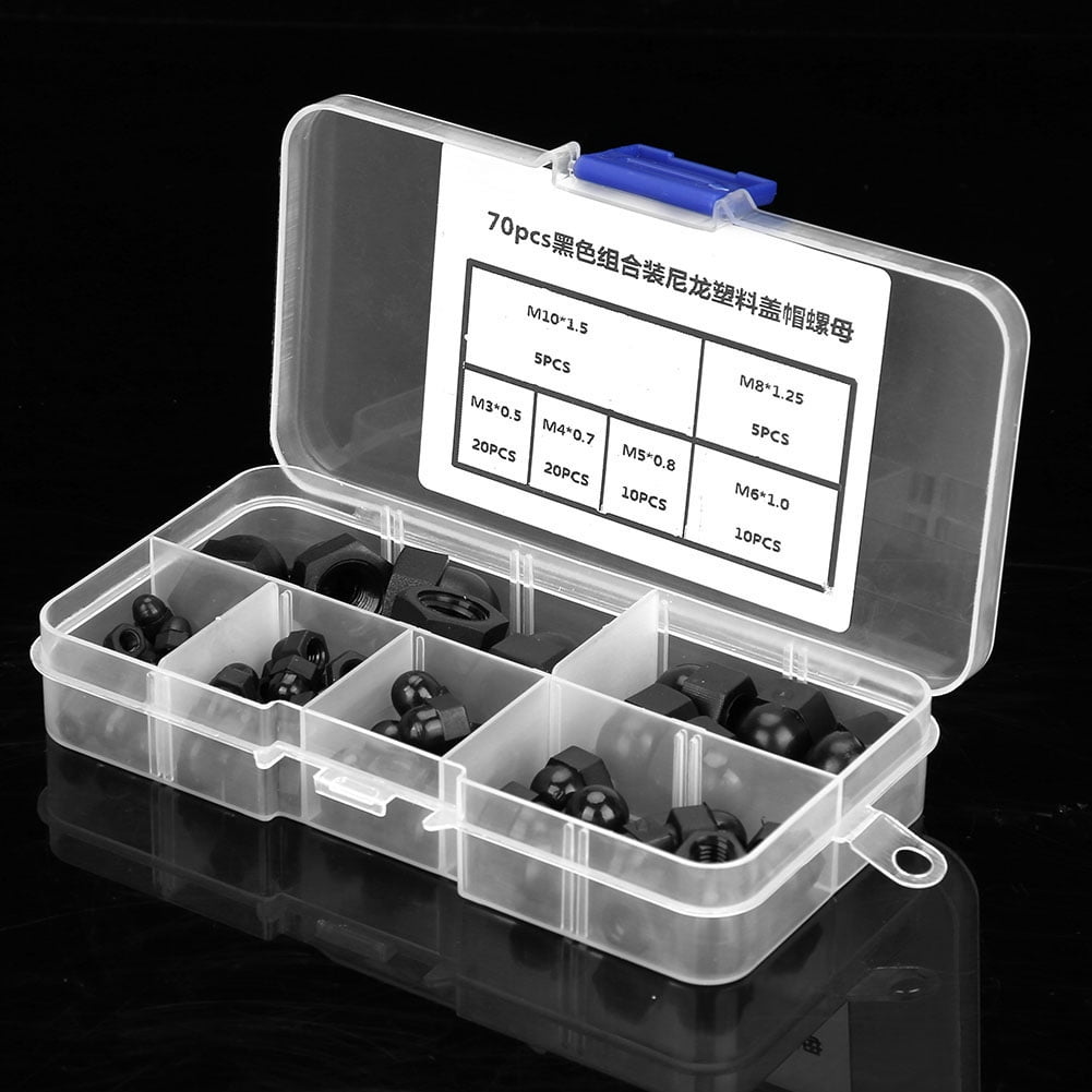 Acorn Nut Dome Nut Acorn Hex Nut Nut Nylon Acorn Nut 70pcs M3/M4/M5/M6