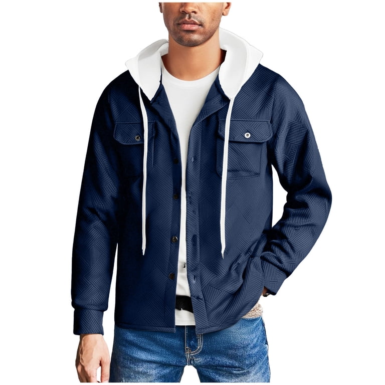 Zpanxa Men's All-Season Utility Jacket with Adjustable Drawstring