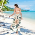 thumbnail image 7 of FORMRS Womens Long Sarong Beach Wrap Semi-Sheer Bikini Skirt Bathing Swimsuit Cover Up, Floral Design, 7 of 7